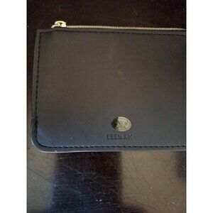 Zip Wallet Pouch, Leeman Black Tuscany RFID Faux Leather, Card Organizer - New